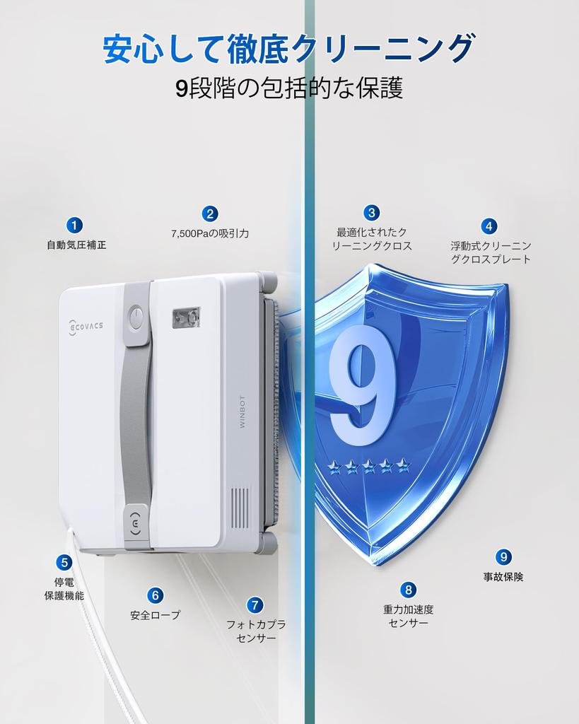 ECOVACS WINBOT MINI Window Cleaning Automatic Cleaning for Drop Robot Vacuum Glass Intelligent Powerful Wet Warranty Robot, Windows, Space-Saving