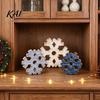 Christmas Tiered Tray Decorations 3 Pcs Snowflake Wooden Signs, Rustic Farmhouse Table Decoration, Winter Standing Snowflakes Set Block Sign