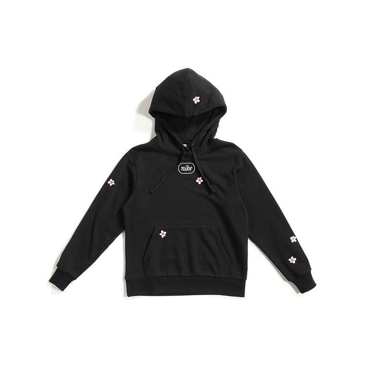 

Женская флисовая толстовка с вышивкой Nike с цветочным принтом, черная CJ2167-010 XL