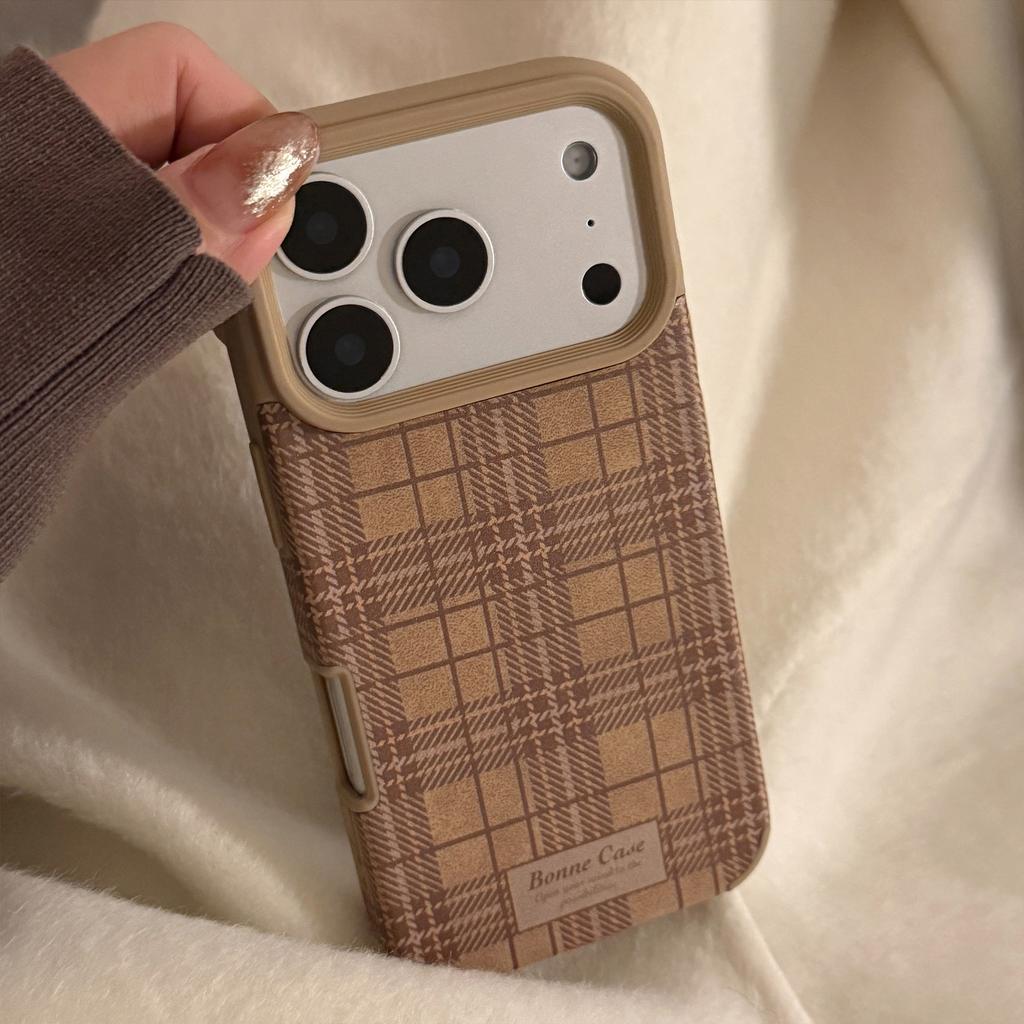 Leder im britischen Stil Geeignet für Iphone16 für Apple 17promax Handyhülle 15 Retro Braun 14 Sturzsicher 13 Weiche Hülle