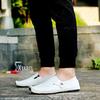 Four Seasons Men's White Breathable Leather Slip-On Driving Shoes