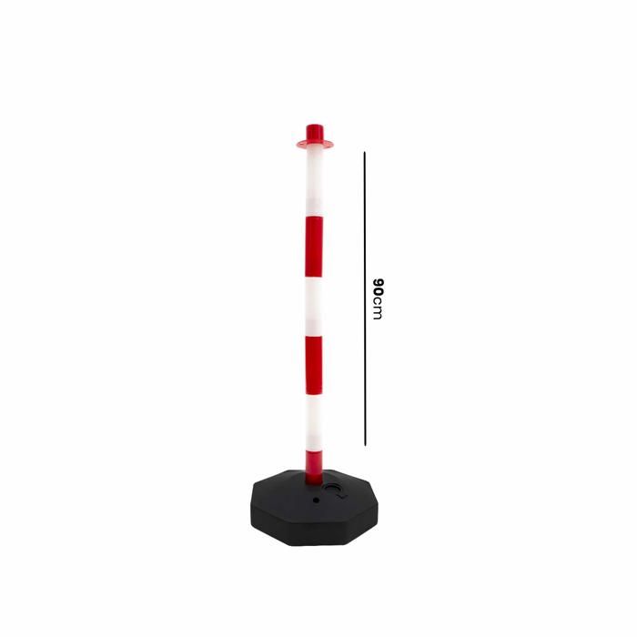Cone de signalisation - plot de signalisation Normaluz - BA501090 - POSTE CON BASE PARA CADENA ROJO Y BLANCO 90 CM