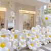 Daisy Aluminum Foil Balloons White Smiley Face Chrysanthemum Birthday Party Decorations Photography Props Egg Flower Balloons