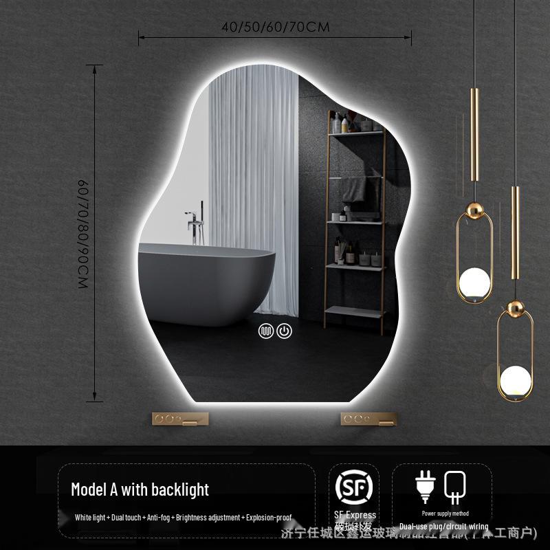Irregular Shape LED Vanity Mirror: Wall-Mounted, Luminous, Smart Cloud Bedroom Makeup Mirror with Lights