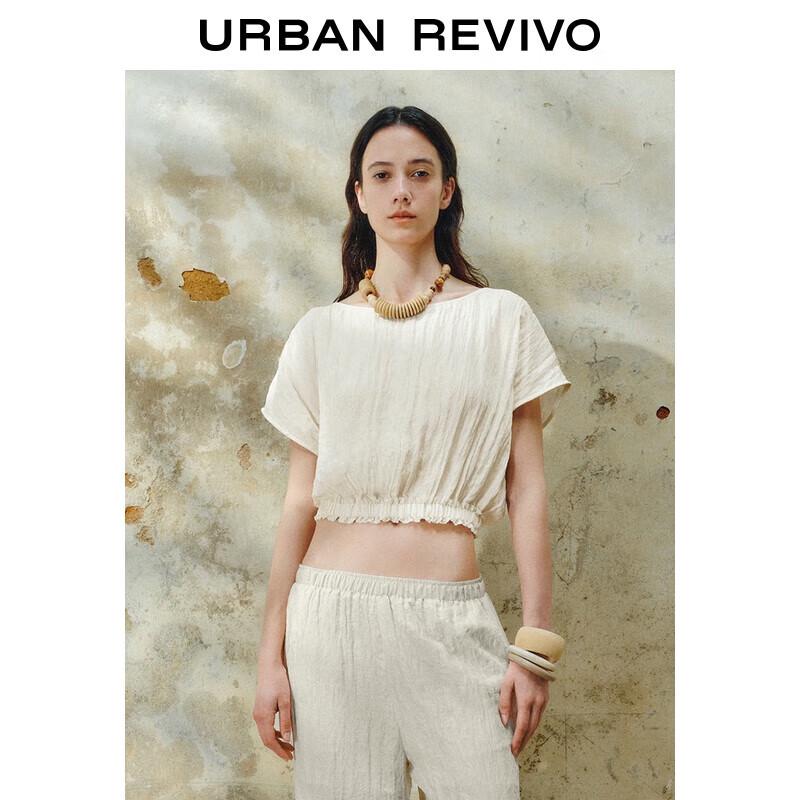 UR Women s Pleated Textured Short Sleeve Blouse S