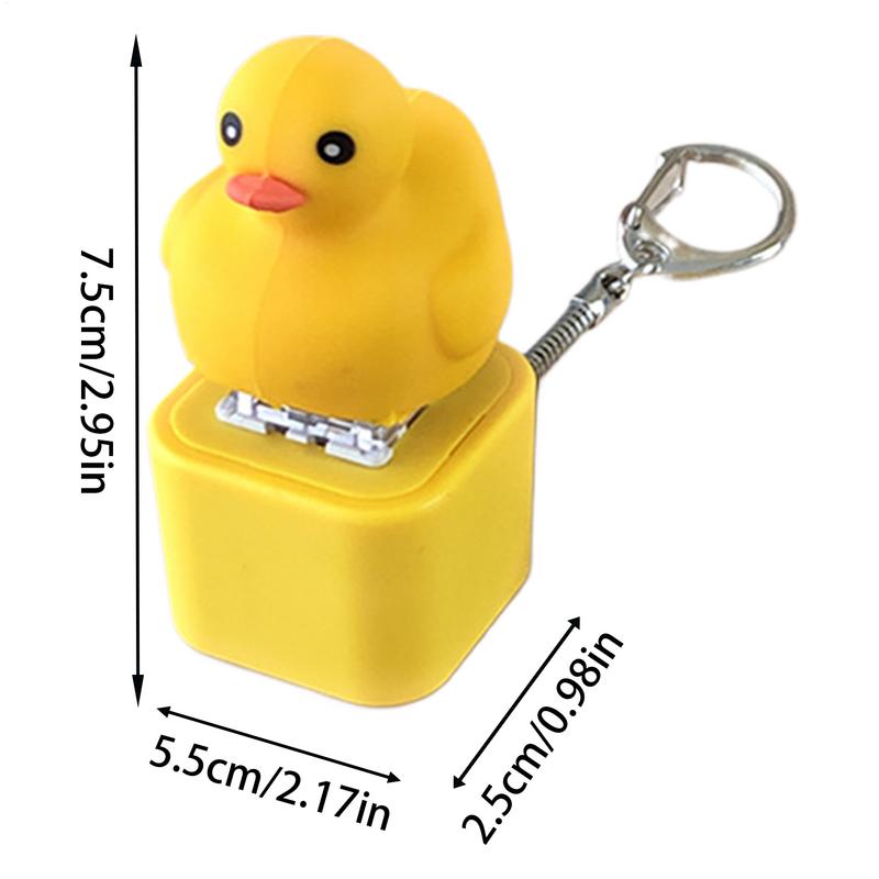 Duckling Quack Fidgets Toy Duck Keyboard Keycap Regulator Rattle Button Sound Keychain Decorative Ornament