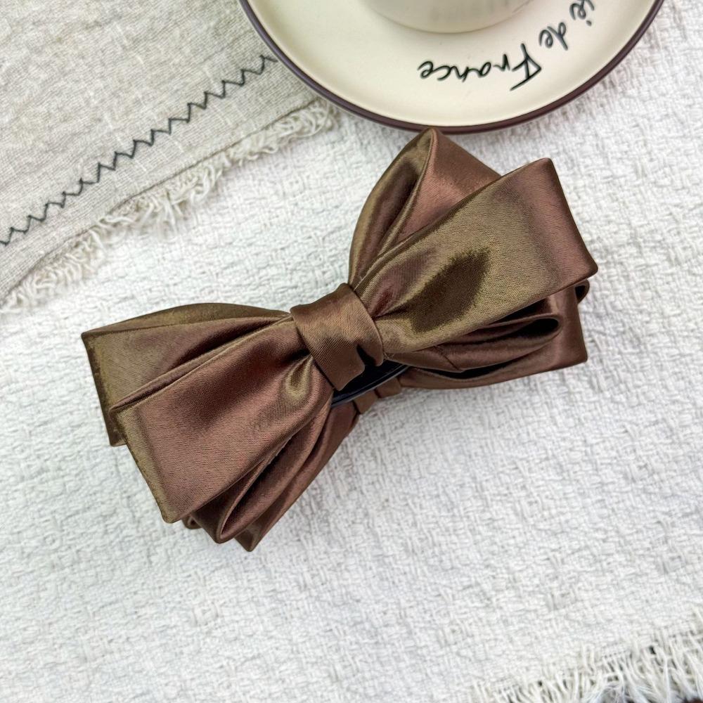 Strong Grip Bow Hair Clip Spring Mechanism High Ponytail Barrette Special Occasion Styling