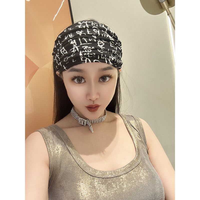 Headband, European and American Style Wide Headband To Cover Gray Hair, Dark Black Hair Accessory, Fashionable Headwear, Windproof Forehead Band