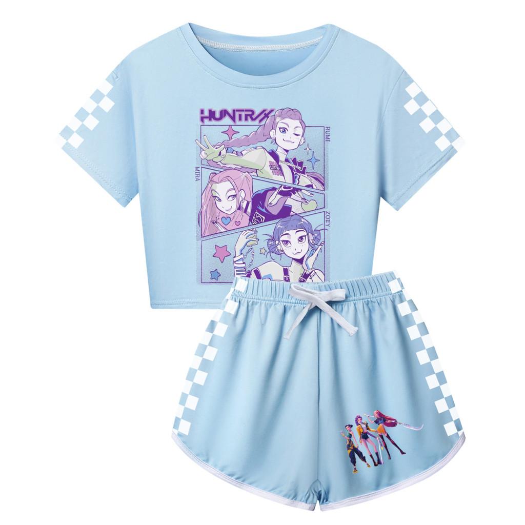 Kpop Demon Hunters Child Short Sleeve Short Pants Parent Child Pajama Set For Sleepwear Comfort