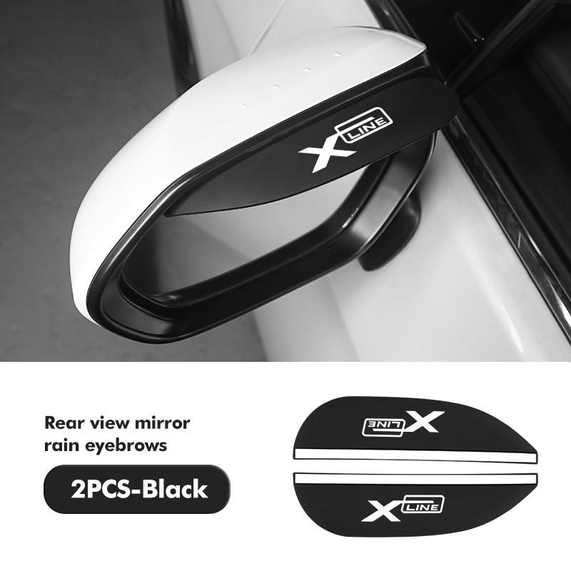 For KIA 2pcs Car Rain Eyebrow Rearview Mirror Visor Shade Rain Cover Rear View Accessories Cerato Proceed Stonic Picanto Sorento