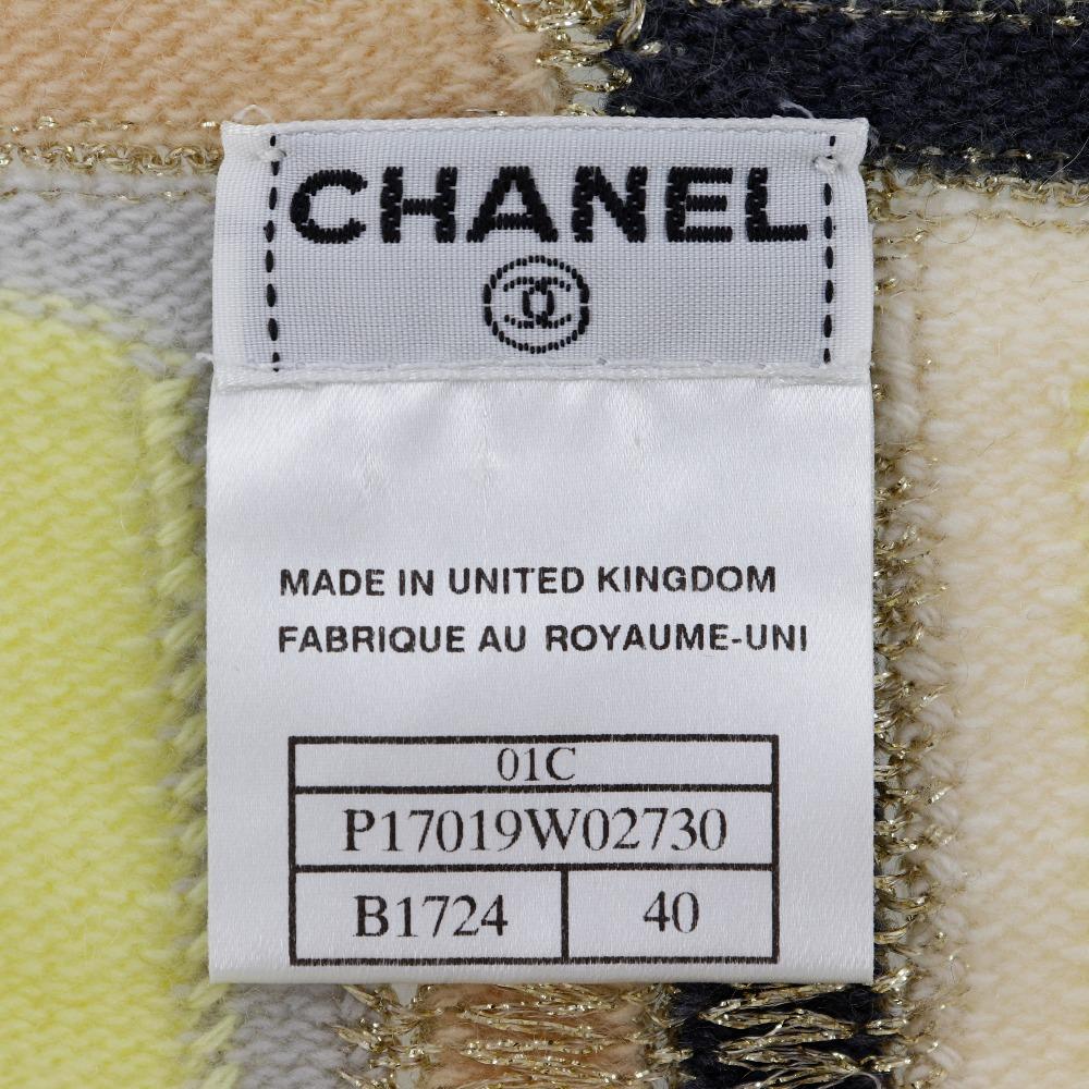 Chanel No Sleeve Knit P17019W02730 01C Yellow cashmere/Rayon/polyester Women Used