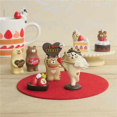 Japan Zakka Valentine's Day Chocolate Studio Mini Statue Bookshelf Decoration Collectible Home Decor Resin Craft Japan Ornaments