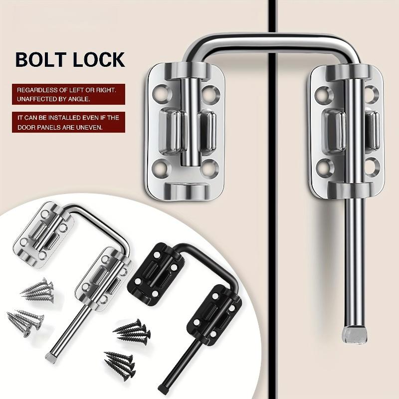 U Shape Zinc Alloy Doors Bolt,Patio Sliding Door Loop Lock,90/180 Degree Door Latches Locks,Child Safe Home Anti-theft Buckles