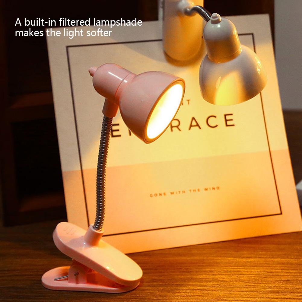 Cute Mini Clamp Lamp To Read Book Portable Eye Protection Night Light Rotatable Reading Lights Children Gifts