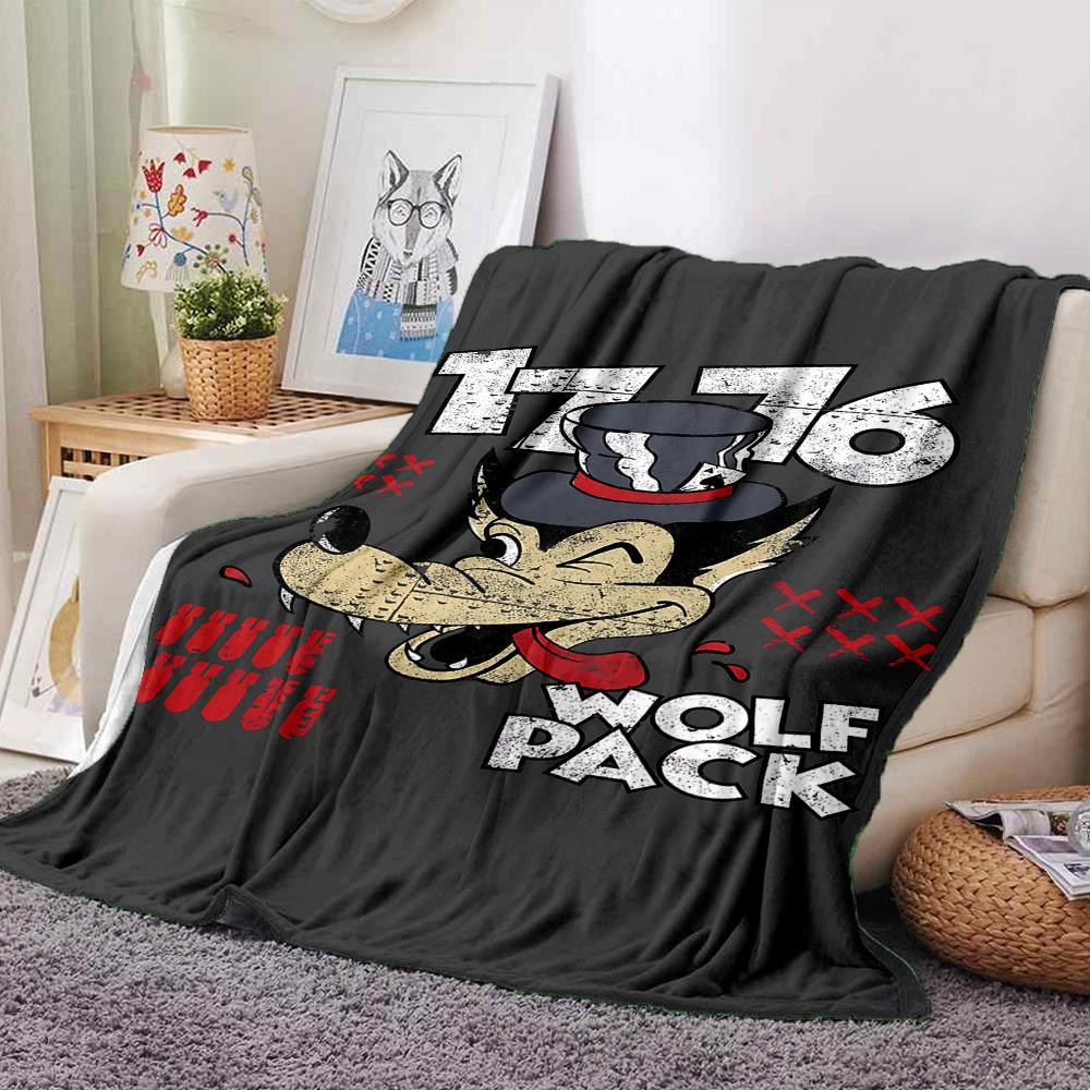 

1pc wolf pack Soft Warm Throw for Home, Office, Trave, All-Season Cozy Bedding Gift, Office Cozy Accessory 1184 80cmx120cm(31inx47in)