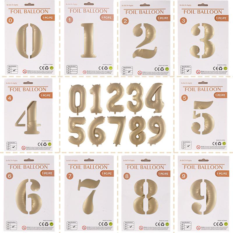 

32-дюймовый цифровой алюминиевый пленочный шар бумажная карточка твердый переплет индивидуальная упаковка тонкий корпус цифровое украшение для вечеринки по случаю дня рождения парящий воздушный шар 32 inch caramel color independent packaging 9