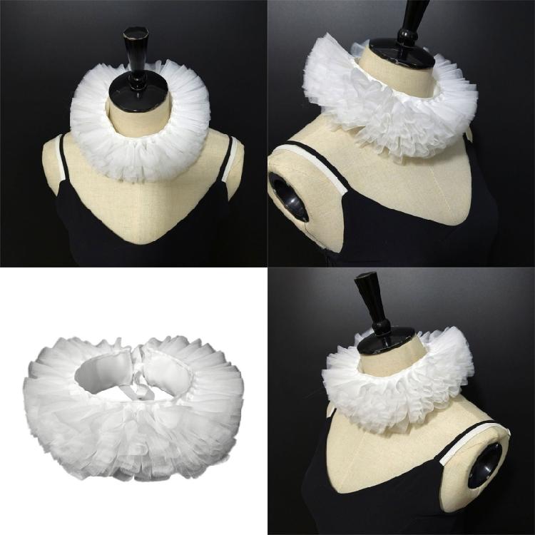Dámský viktoriánský styl Síťovaný volánkový falešný límeček Choker Tyl na krk Pro Cosplay Halloweenské večírky A večerní akce