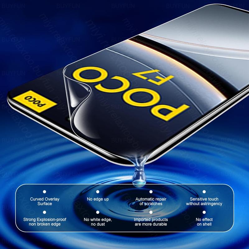 6 In 1 999D Hydrogel Film For Xiaomi Poco F7 5G Curved Screen Protectors On PocoF7 Poko Little F7 F 7 Ultra Pro 7F Camera Glass
