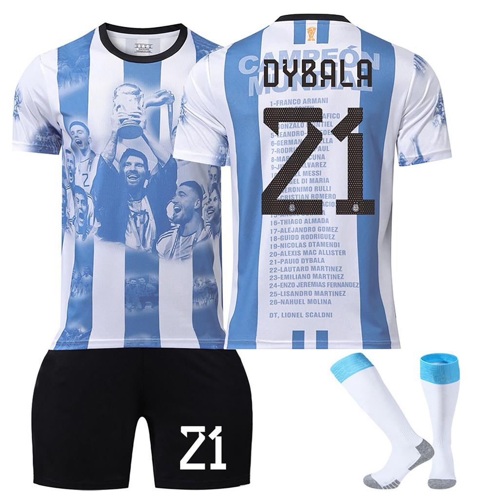 2223 Anniversary Edition Argentinien Heimtrikots Kinder-Fußball-Trainingsanzug-Set