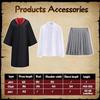 CJBIN 8-Piece Kids Magician Costume Set with Cape, Blouse, Skirt, Socks, Wand, Glasses, Bow Tie Necklace for Halloween Carnival Cosplay