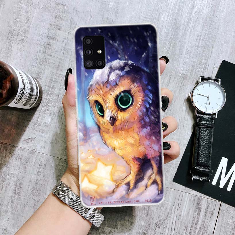 

Lovely Animal Owl Phone Case For Samsung Galaxy A52 A53 A54 A12 A13 A14 A22 A23 A32 A33 A02S A03S A04S A72 A73 A42 Cover Coque Samsung A04S