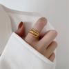 Chic Three-Layer Ribbed Titanium Steel Vintage Ring