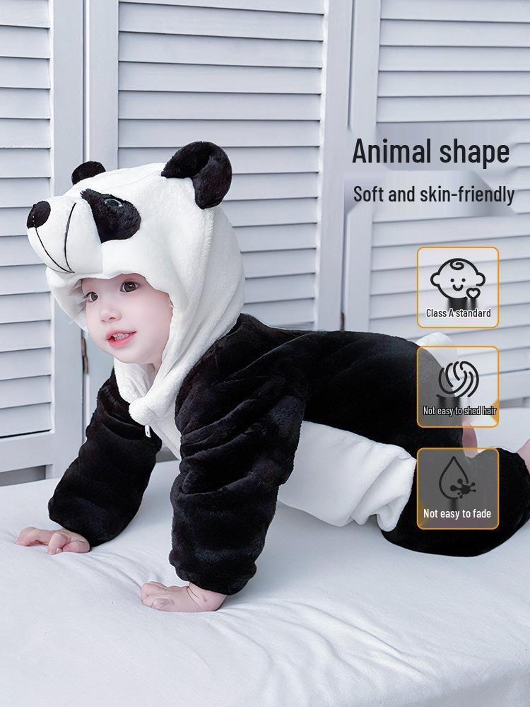 Pijama Onesie Calduroasă din Flanel pentru Bebeluși Nou-Născuți - Toamnă/Primăvară