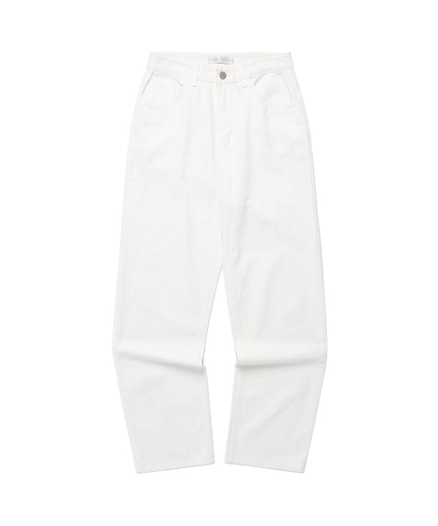 PLUNASTUDIO Semi-Wide Denim Pants_White