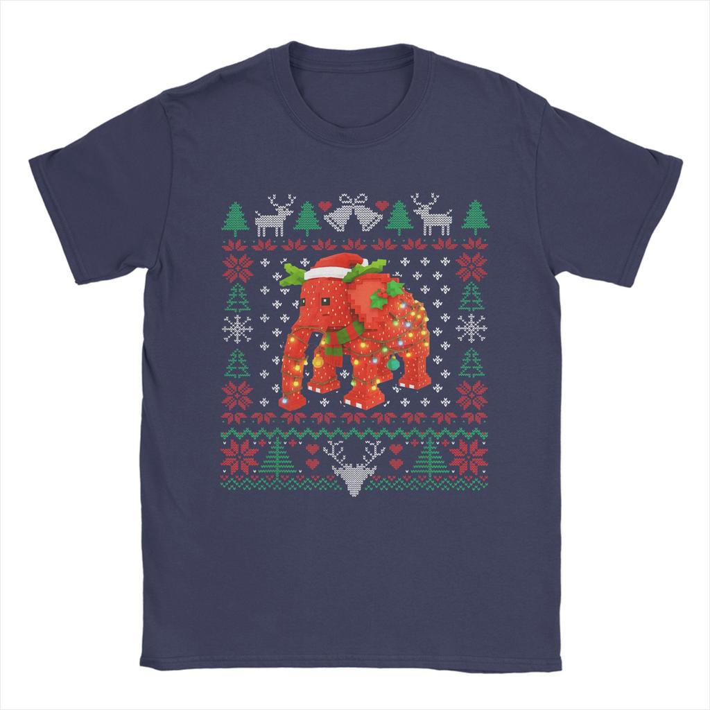 Mens T-Shirt Funny Strawberry Elephant Brainrot Christmas Ugly Sweater T Shirts Harajuku Summer Tees Y2K Funny Clothes Gift Idea