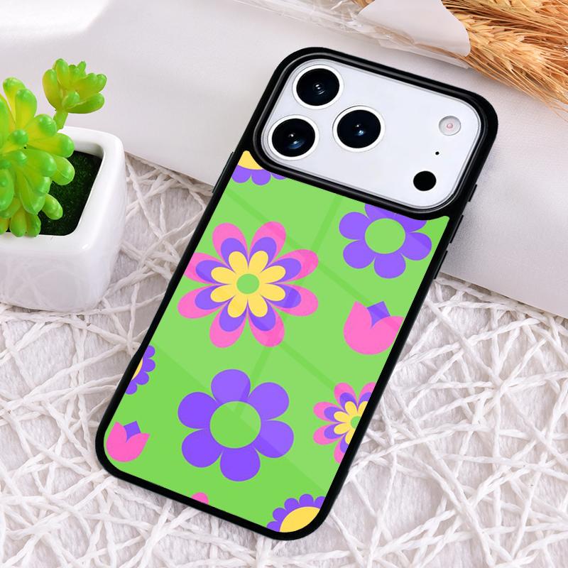 Groovy Flowers Hippie Bohemian Floral Phone Case for iPhone 17 Air 16 15 11 12 14 13 Pro Max Shockproof Cover