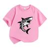 Kids Boys Girls 100% Cotton Crew Neck Short Sleeve T-Shirt, Cool Tribal Style Great White Shark Print Casual Summer Tees for Little Children Daily Wea