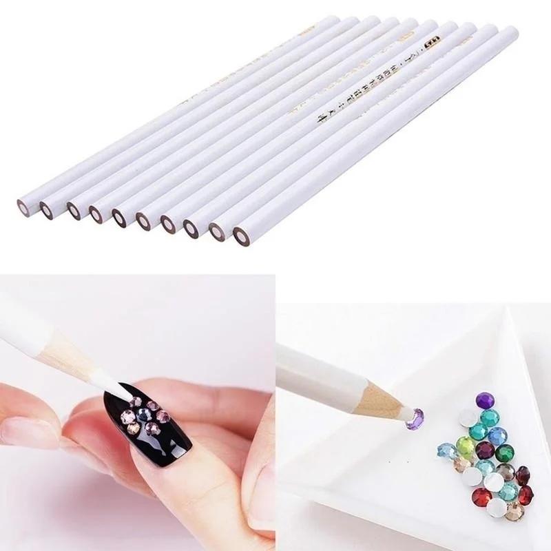 1Pc  Nail Art Rhinestones Gems Pick Up Wax Pencil Sequins Beads Diamond Crystal Dotting Self-adhesive Picker Pen