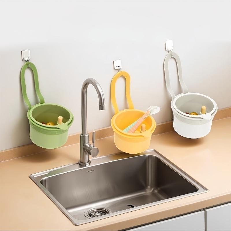 Quick Drying Sink Organizers Basket With Closure Long Handle And Multifunctional Storage Space for Kitchen Tool