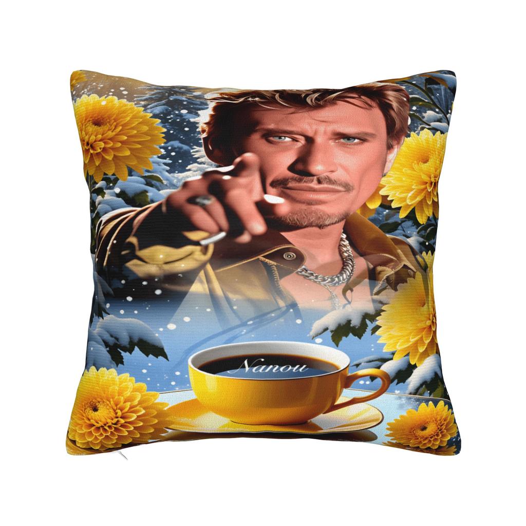 Pillow Cover J-Johnny H-Hallyday Novelty Pillow Case For Sofa Home Decor Pillowcases
