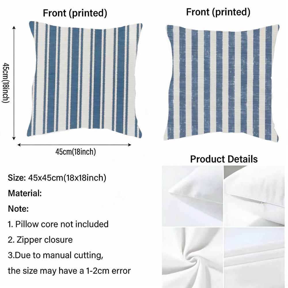 P-Stripes Cushion Cover Square Cushion Cover, Vintage Soft Sofa Pillow Case, Home Decoration And Protective Cover