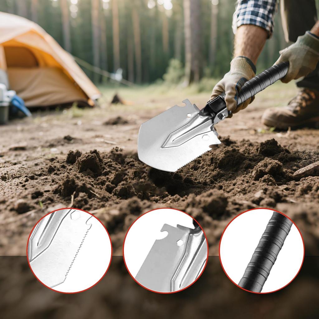 Camping Shovel Folding Compact Folding Shovels for Camping Multifunctional Gear High Strength Equipment for Gardening Planting