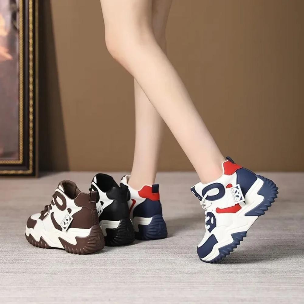Fashion Casual Platform Sport Shoes for Women Lace Up Thick Soled Sneakers Ladies Heighten Casual Shoes Woman Chaussure Femme