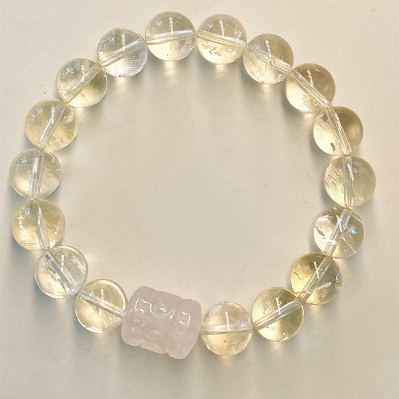 Natural Citrine 10mm Beaded Bracelet Women Fashion Simple Crystal Jewelry