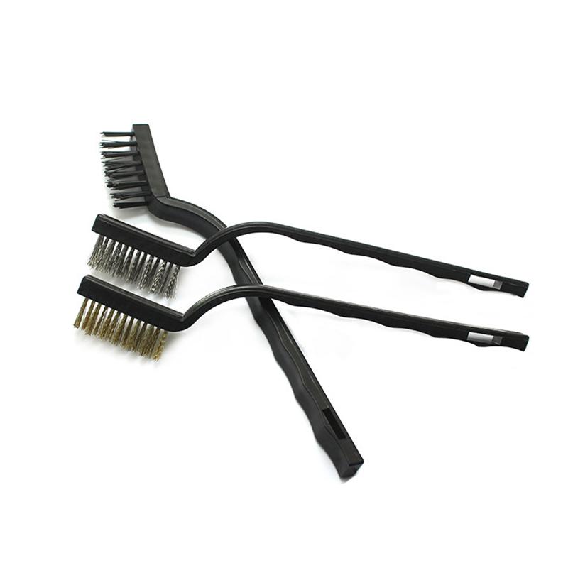 3/6/8 Pièces/lot Jeu de brosses métalliques Fils d'acier Fils cuivrés Nylon Rouille Nettoyer Outils de nettoyage Polissage Détail Brosse à rouille