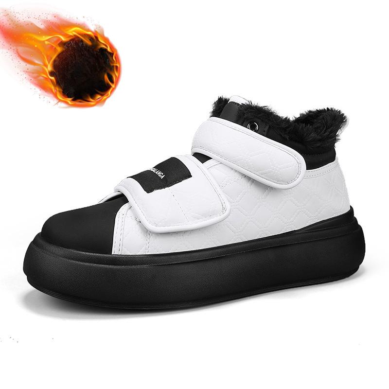Zimní teplé sněhule pro muže Lehké kotníkové boty Protiskluzové s kožešinovou podšívkou Krátké kotníkové boty Pánské venkovní plyšové fleecem podšité atletické turistické vycházkové boty