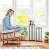 Set of 2 Plant Stands for Indoor and Outdoor Use, Hexagonal Metal Flower Pot Holders for Garden, Patio, Balcony