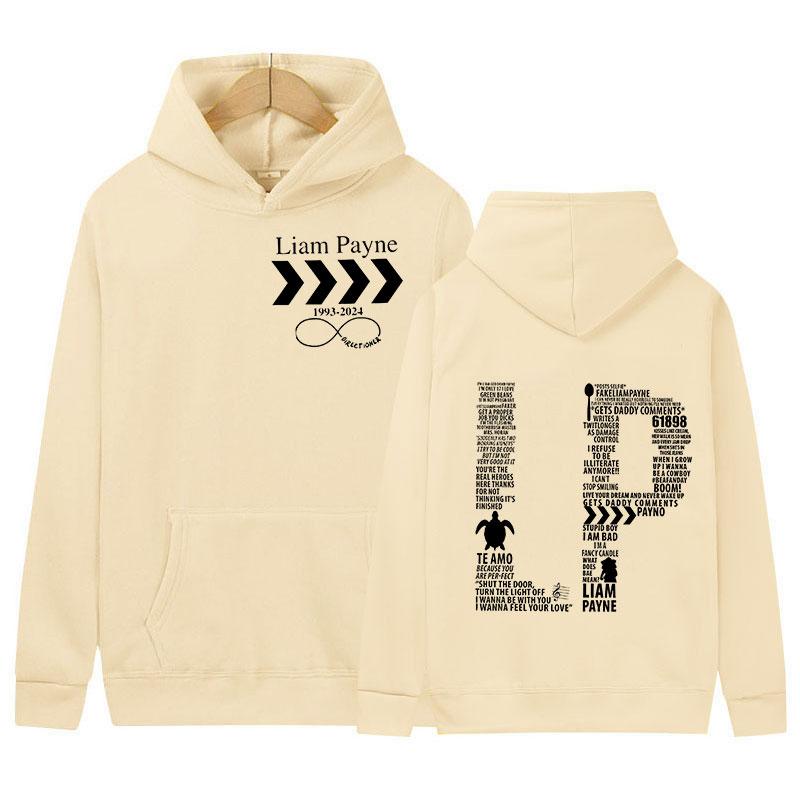 Liam Payne Marken-Buchstaben-Print Hoodie Herren Damen Lässig Herbst/Winter Mode Sweatshirt Retro Übergroßer Pullover Kapuzen-Streetwear