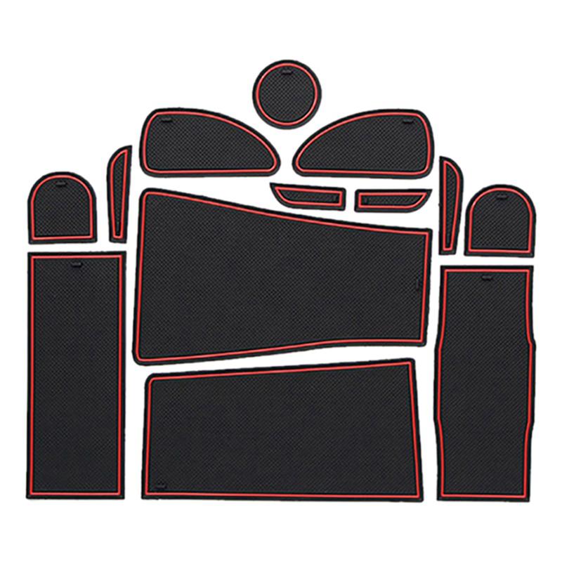 Anti-Slip Rubber Gate Slot Cup Mat For Toyota Prius 30 XW30 ZVW30 2010-2015 Door Groove Mat Accessories Stickers-A02G