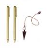 A25F-Retractable Dowsing Rod + Cone Pendulum Kit Metal Dowsing Rod For Water Treasure Finding Tools A