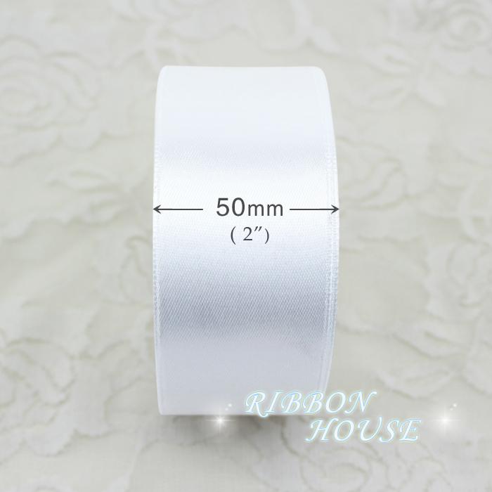 (25 Yards/roll) 5cm White Single Face Satin Ribbons Webbing Decoration Gift Christmas Ribbon