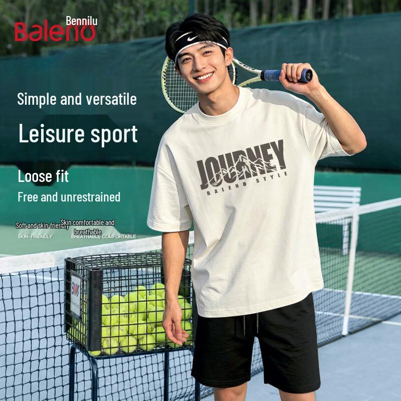 Baleno Men s American Trendy Retro Loose Cotton T-shirt 4XL