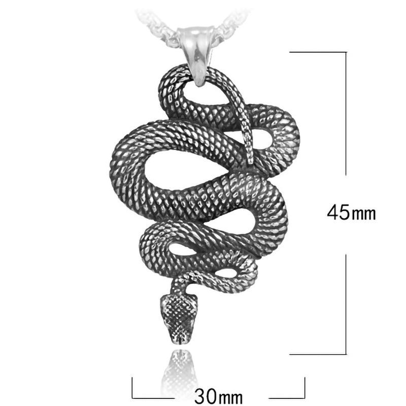 Fashionable Men's Snake Necklace, Hip-hop Antique Titanium Steel Necklace, Trendy Men's Necklace