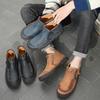 Large Size Spring and Autumn Men's Casual Boots Leather Boots Fashion Side Zipper Handmade Shoes High Top Men's Shoes