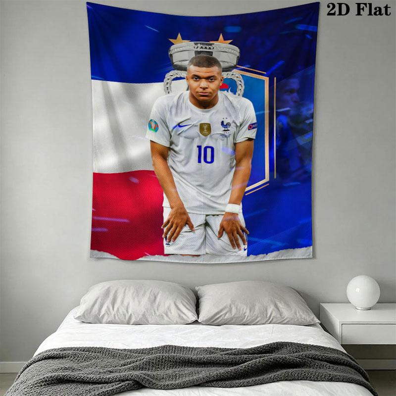 Kylian Mbappé Vibes  Wall Hanging Printed Fabric Blanket Decorative Tapestries for Bedroom Living Room Home Decor