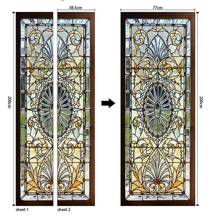 Central Retro Style Pattern 3D Door Sticker Corridor Sticker Simulation Decorative Wall Sticker Bungalow Waterproof And Moisture-Proof Wallpaper